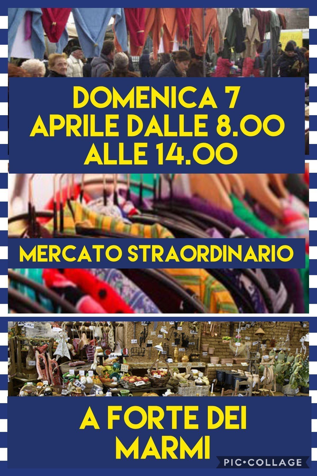 21 APRILE 2019  INIZIA IL MERCATO STAGIONALE DELLA DOMENICA A FORTE DEI MARMI