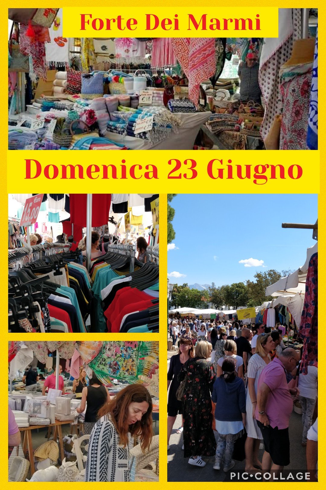 Mercoledì 1 maggio mercato a Forte dei Marmi (… e non a Carrara, a Legnano o a Moneglia!!!)